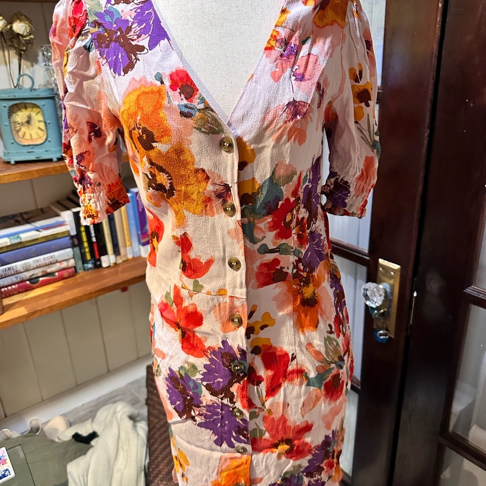 H&M Multicolor Floral Midi Dress
